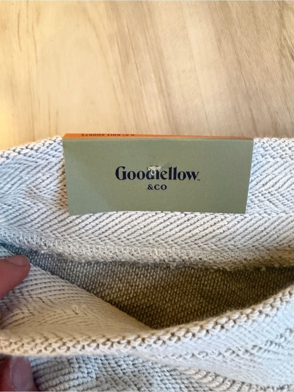 Goodfellow & Co Cream Herringbone Drawstring Athletic Shorts - Picture 5 of 6